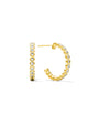 18k Gold Filled 19mm Bezel CZ C- Hoop Earrings