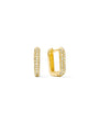 Huggie Clicker • Rectangular Cubic Hoop Earrings • 14mm