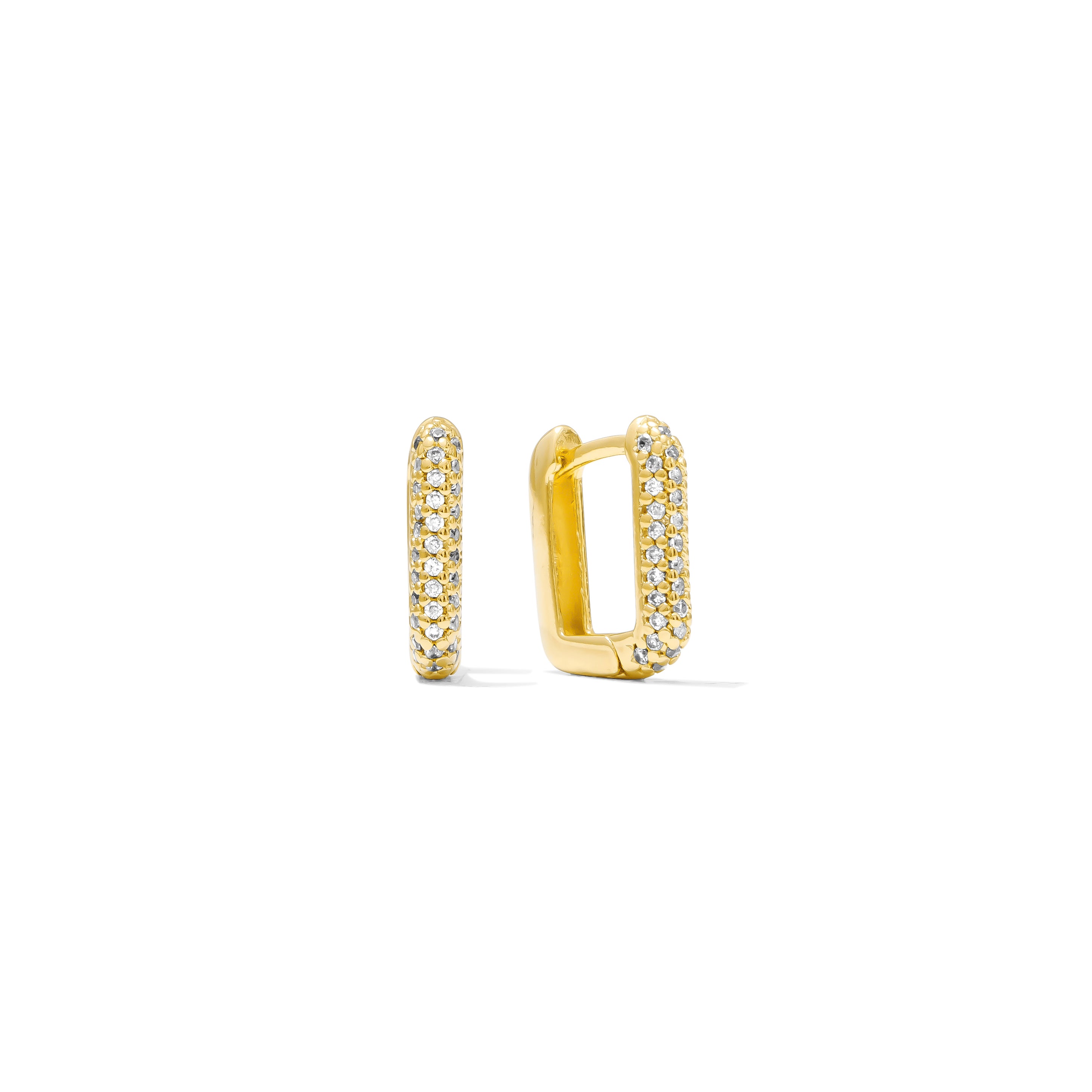 Huggie Clicker • Rectangular Cubic Hoop Earrings • 14mm