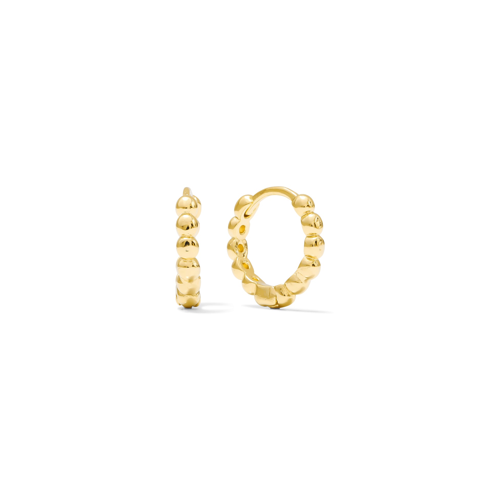 Huggie Clicker • Beaded Hoop • Petite • 14mm