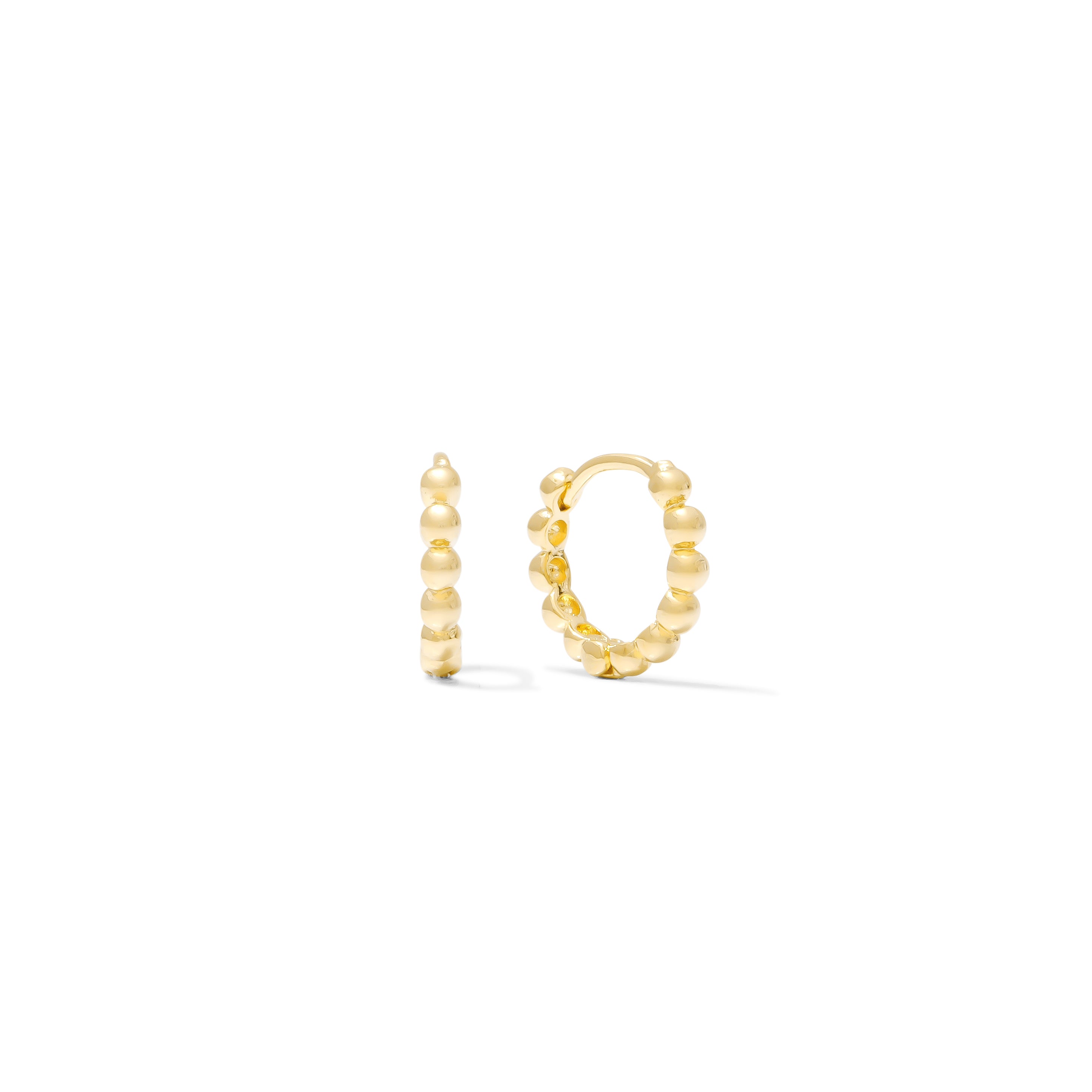 Huggie Clicker • Beaded Hoop • Medium • 16mm