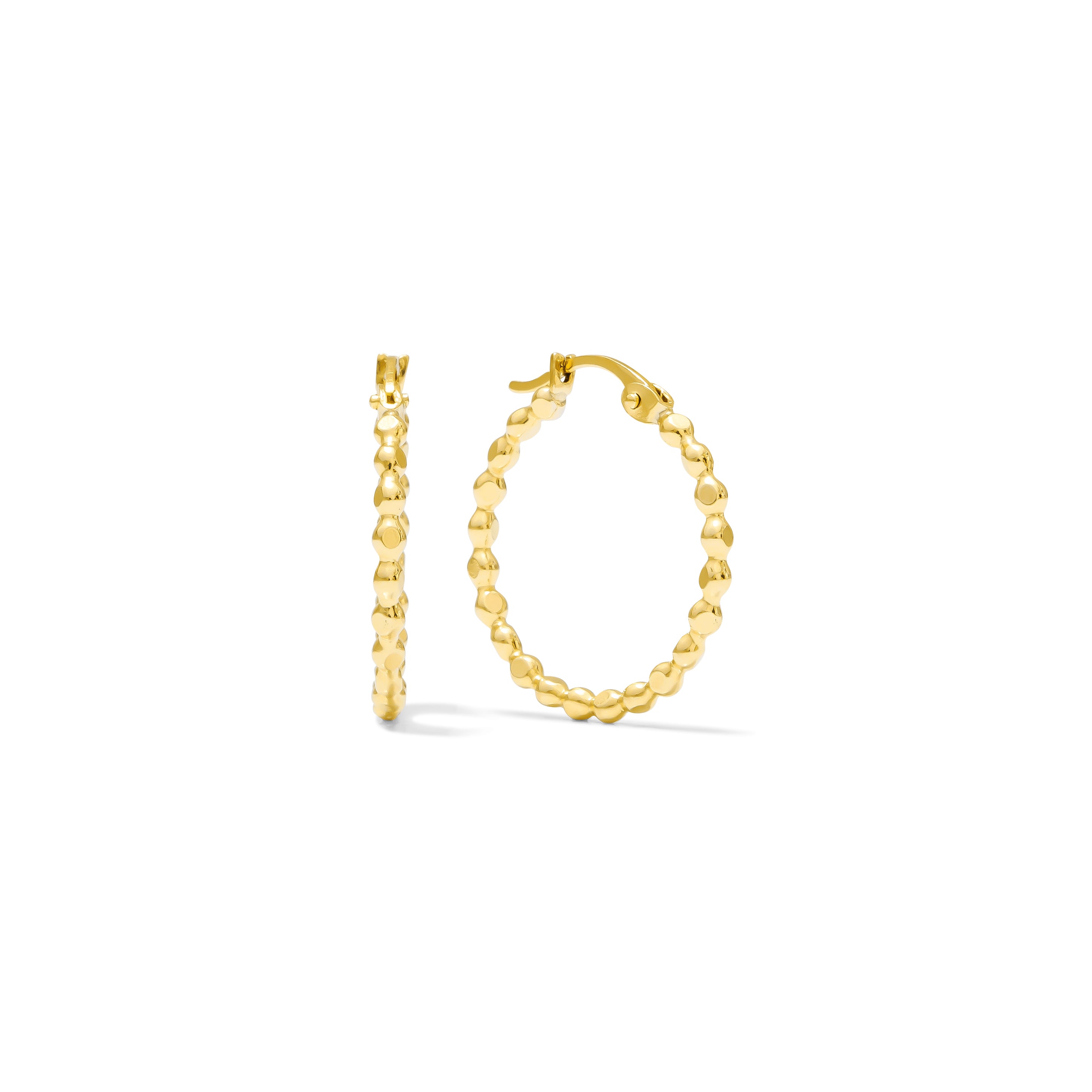 Huggie Clicker • Faceted Beaded Hoop • 20mm