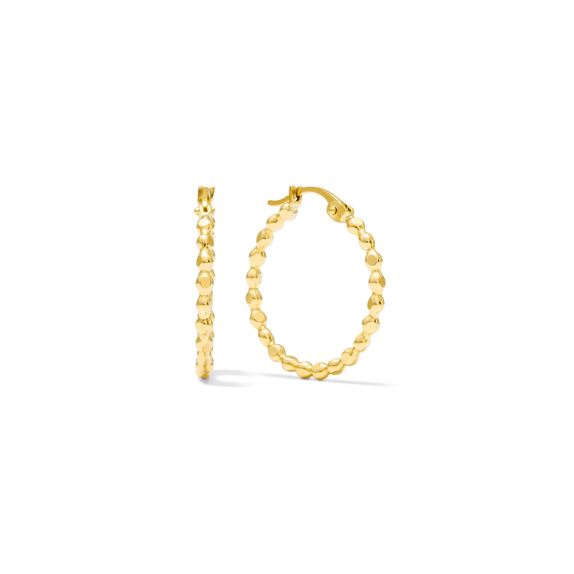Huggie Clicker • Faceted Beaded Hoop • 20mm