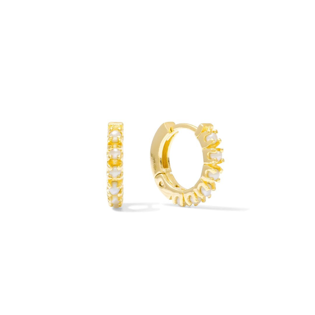 Huggie Clicker • Round Cubic Hoop Earrings • 13mm