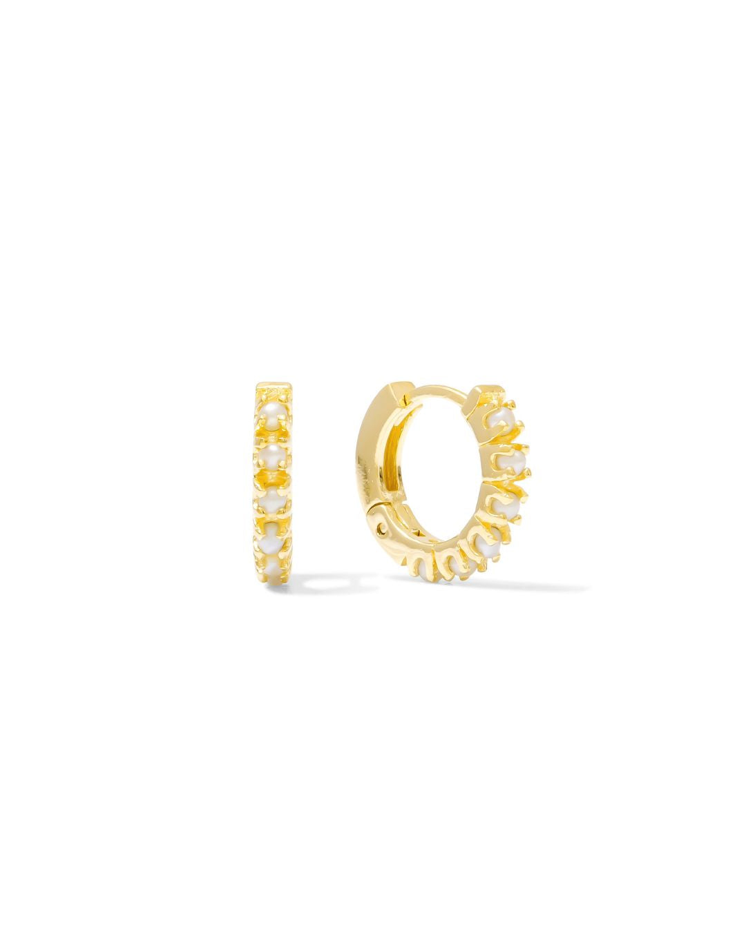 Huggie Clicker • Round Cubic Hoop Earrings • 13mm