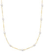 18K Gold Filled Pearl Bead & Straw Necklace