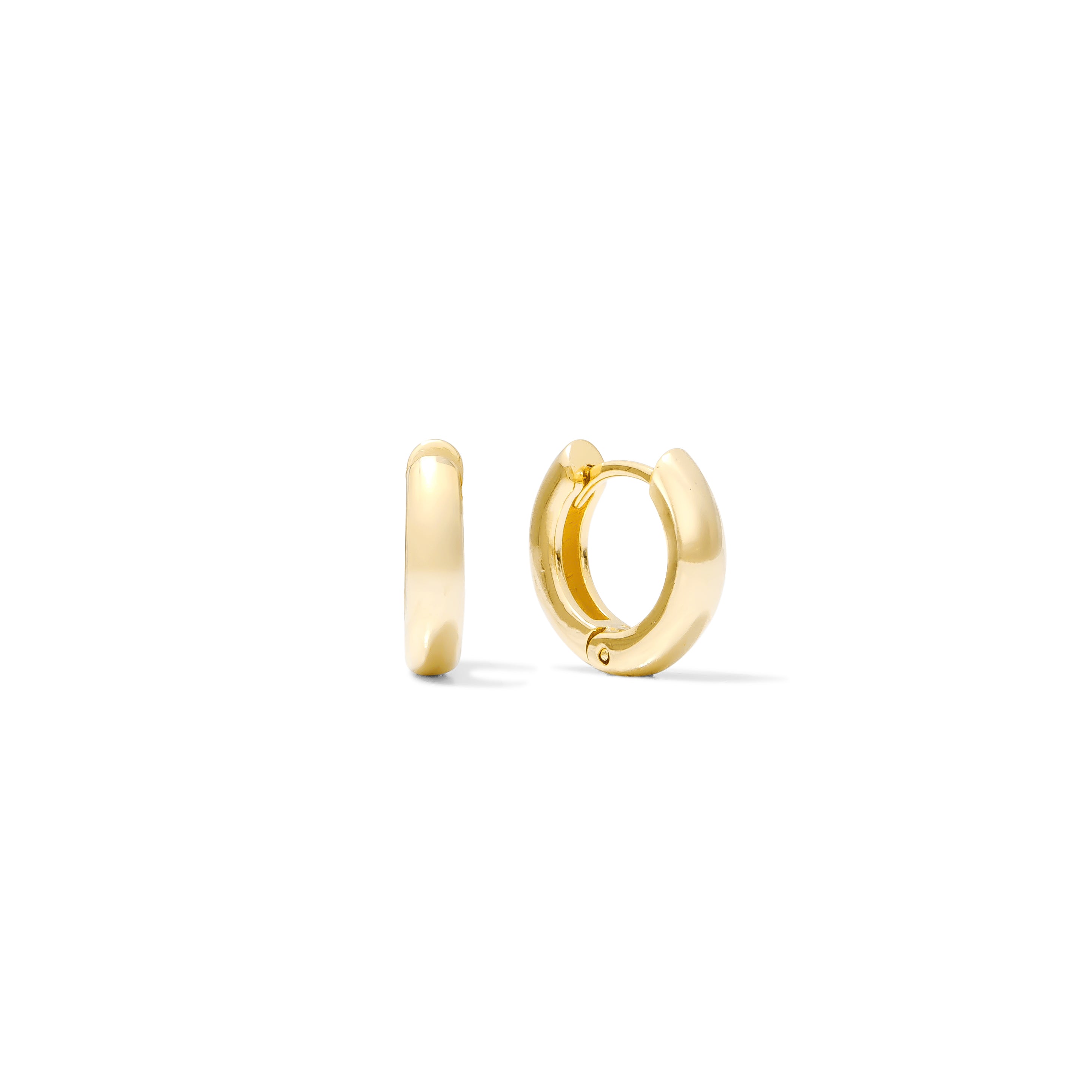 Huggie Clicker • Polished Classic Hoop • Medium • 16mm