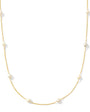Slender Cable (1.2mm) w / 4.0mm White Pearls - 18"